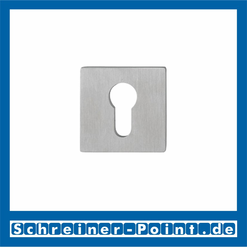 HOPPE Edelstahl F69 Innentür Schlüsselrosettenpaar Eckig Quadrat, E848NS, PZ Profilzylinder